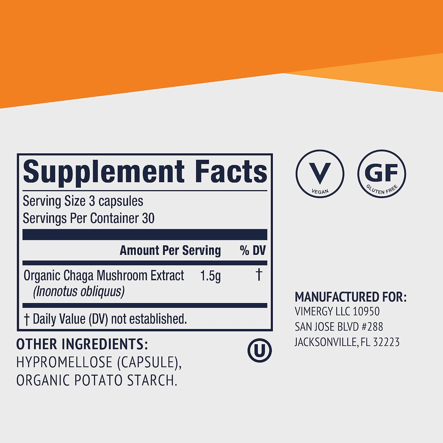 Vimergy Chaga Capsules – Superfood Cellular Support* – Cardiovascular Health Ben