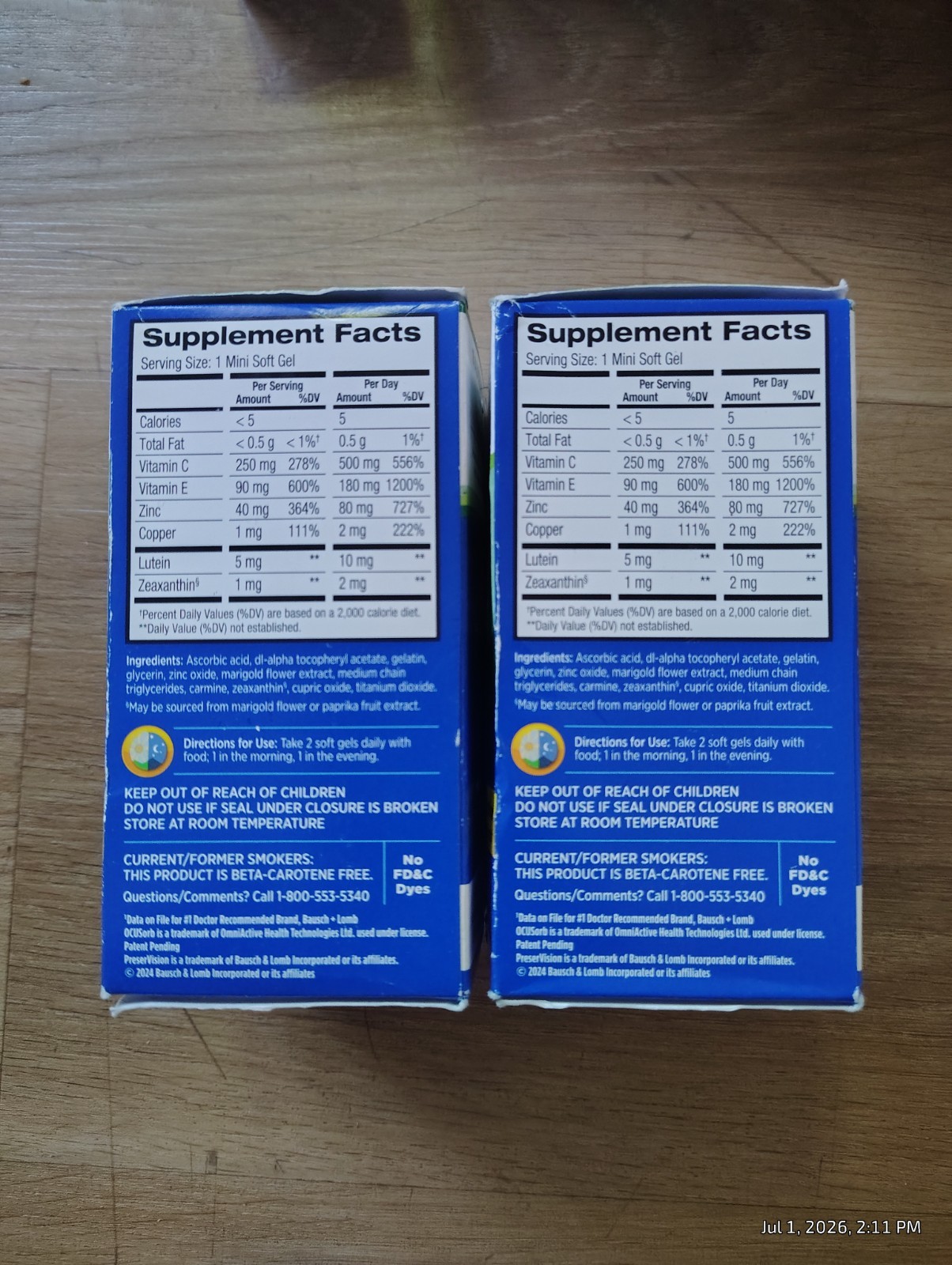 Bausch + Lomb PreserVision AREDS 2 Mini Softgels 90 Count Beta-Carotene Free