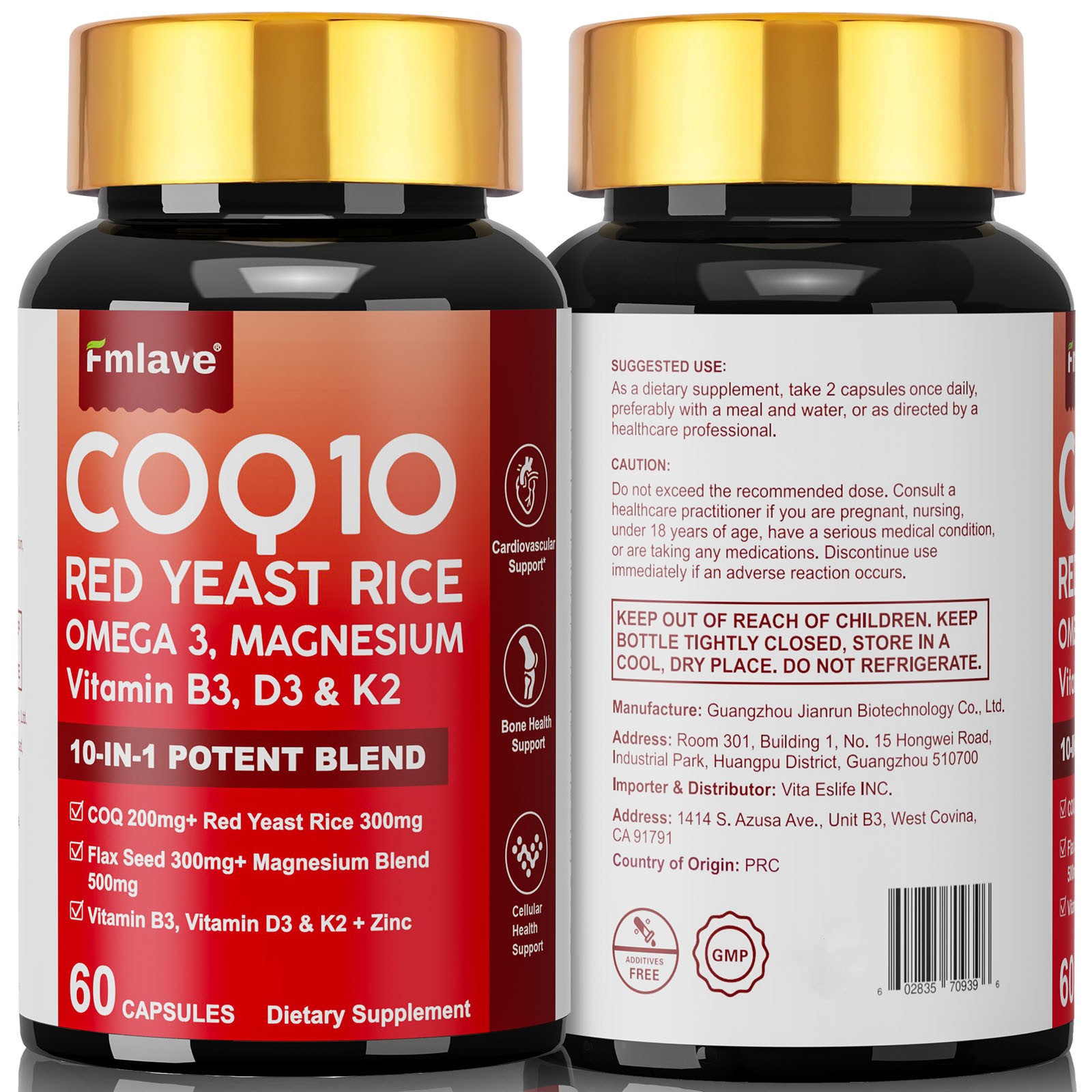 4 Pack CoQ10 200mg with Omega 3 Fatty Acids, 240 Caps Antioxidant/Heart Support