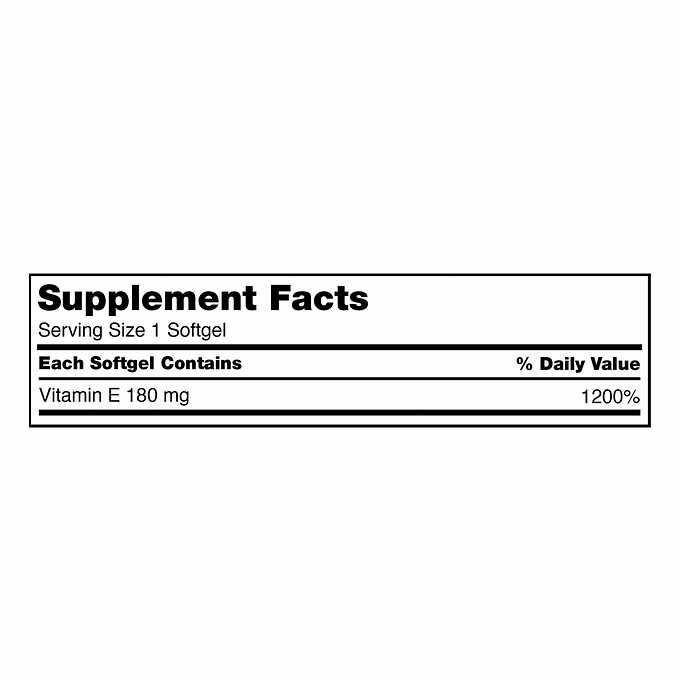 Kirkland Signature Vitamin E 180 mg., 500 Softgels – Free Shipping!