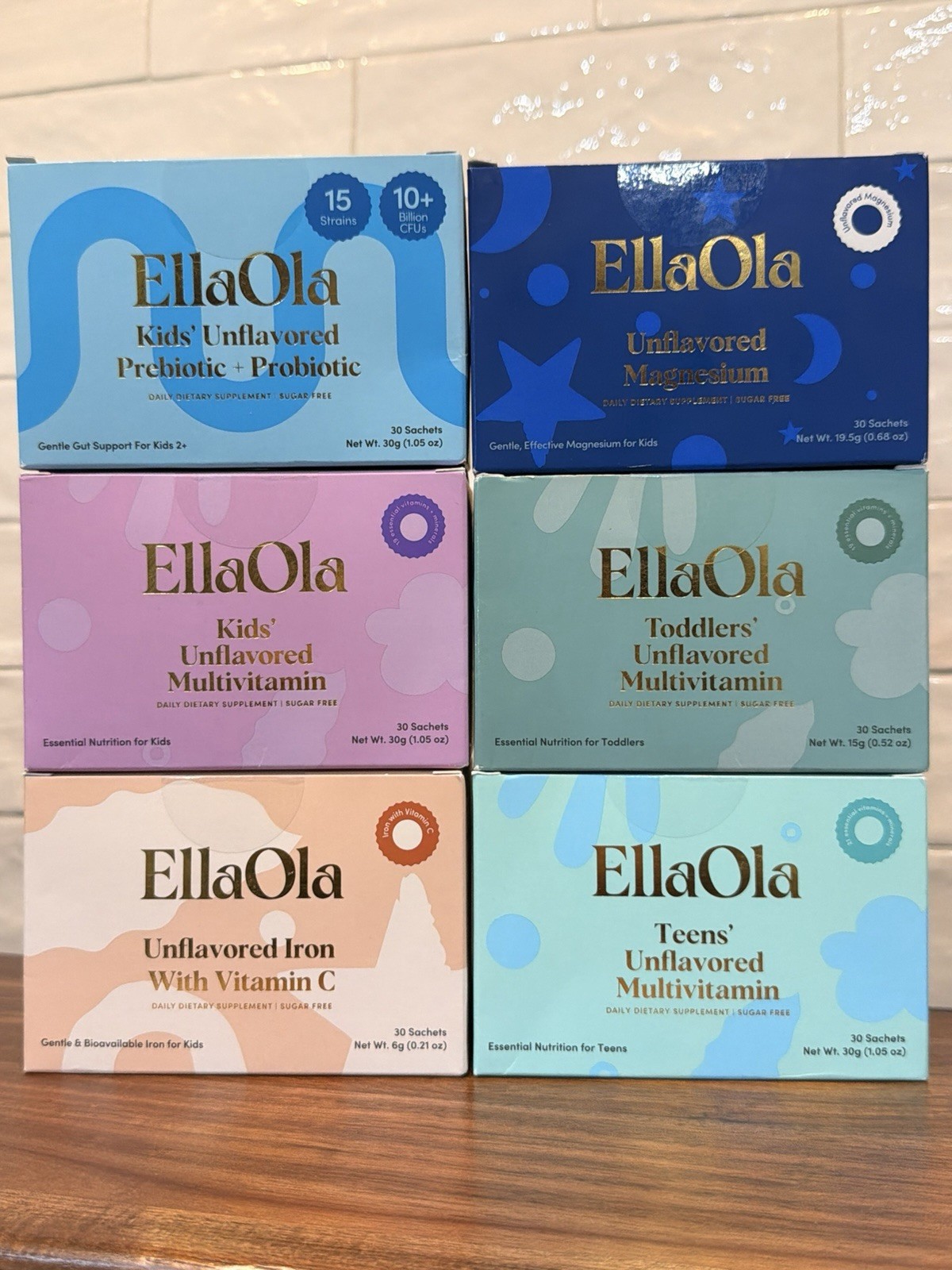 6 PACK EllaOla Kids/ Teens/ Toddlers 30 Sachets Packs. New Sealed