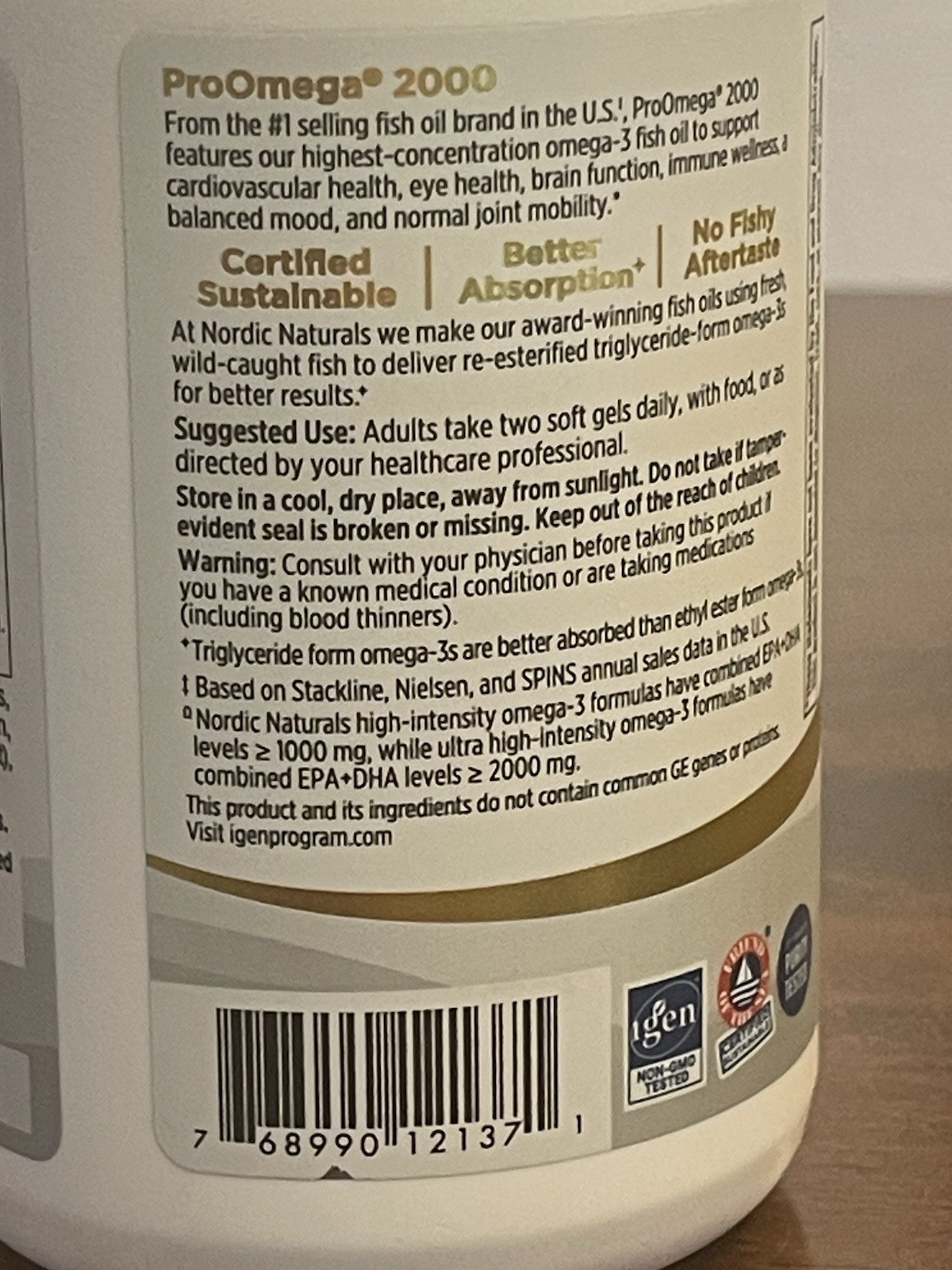 Nordic Naturals ProOmega 2000 Omega-3 Fish Oil 120 Soft Gels EXP 03/2029 Sealed