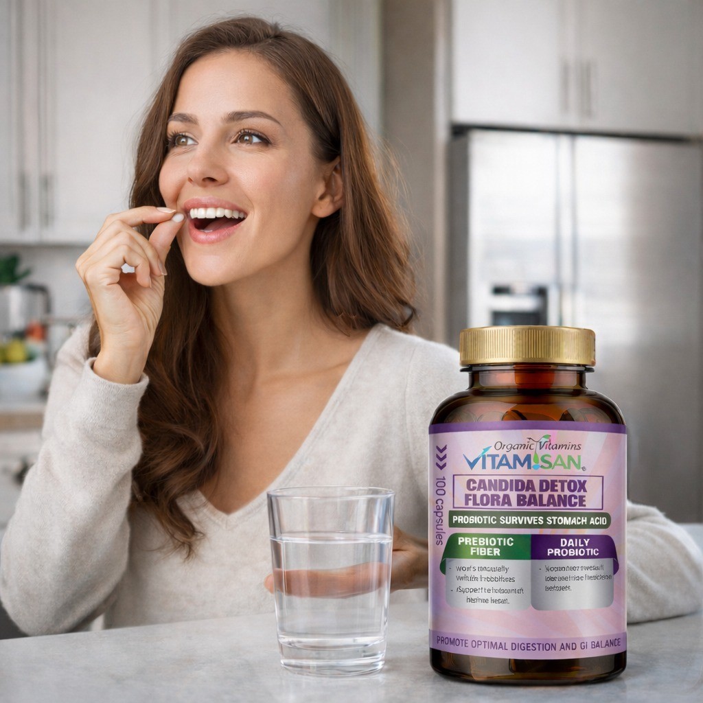 potent candida cleanse, yeast infection treatment, detox enzimes 100 capsules