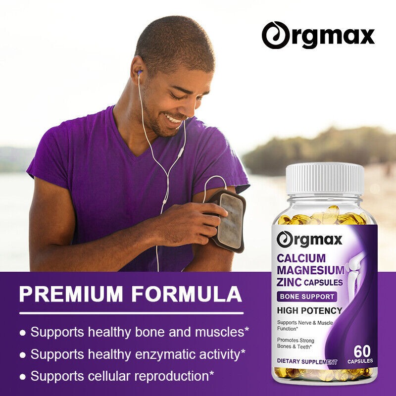Calcium Magnesium Zinc with Vitamin D3 Strong For Bone Health Muscle 1400mg