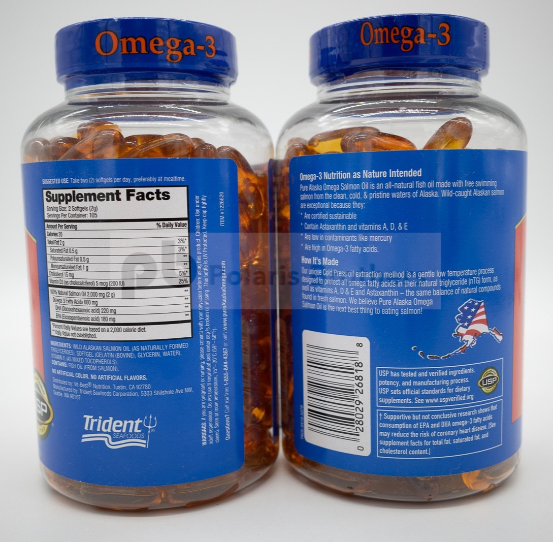 Pure Alaska Omega-3 Wild Alaskan Salmon Oil 1000mg 210 ct 2-pack Exp. 4/27+