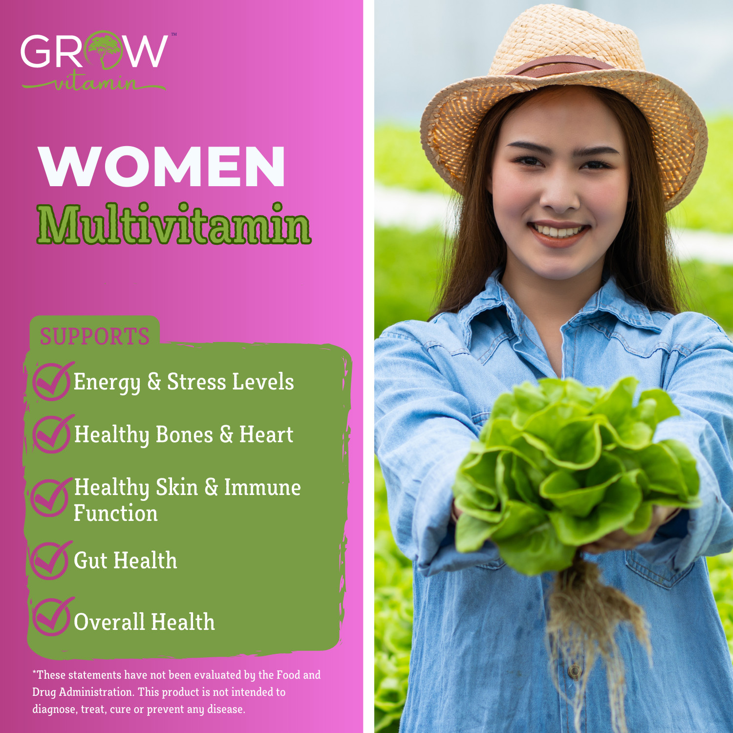 grow vitamin One Daily Multivitamin for Women – Energy Support – Whole Food S…