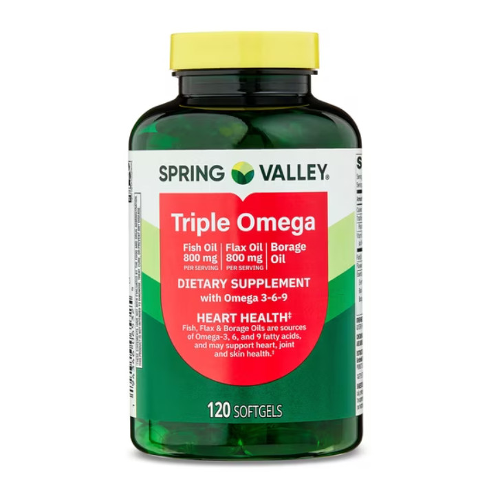 Spring Valley Fish Flax & Borage Oil Dietary Supplement Softgels 120 Count