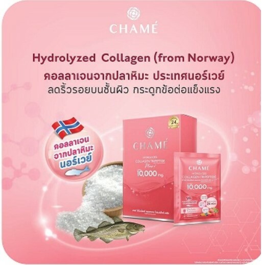 6X CHAME Hydrolyzed Collagen Plus Anti Aging Skin 10000mg Care Smooth Whitening