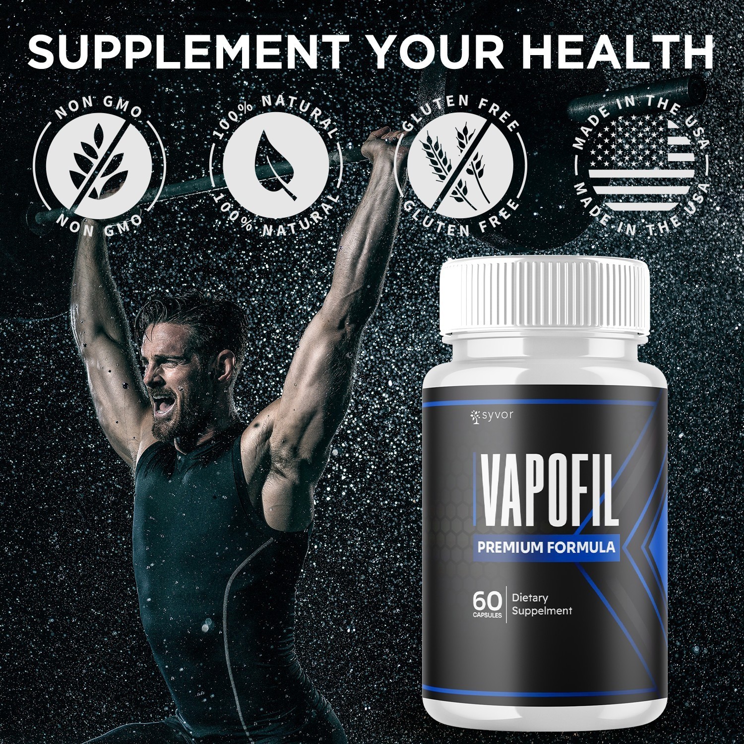 (1-3 Pack) Vapofil Advanced Male Pills Vapo Fil Formula Supplement 60 Capsules
