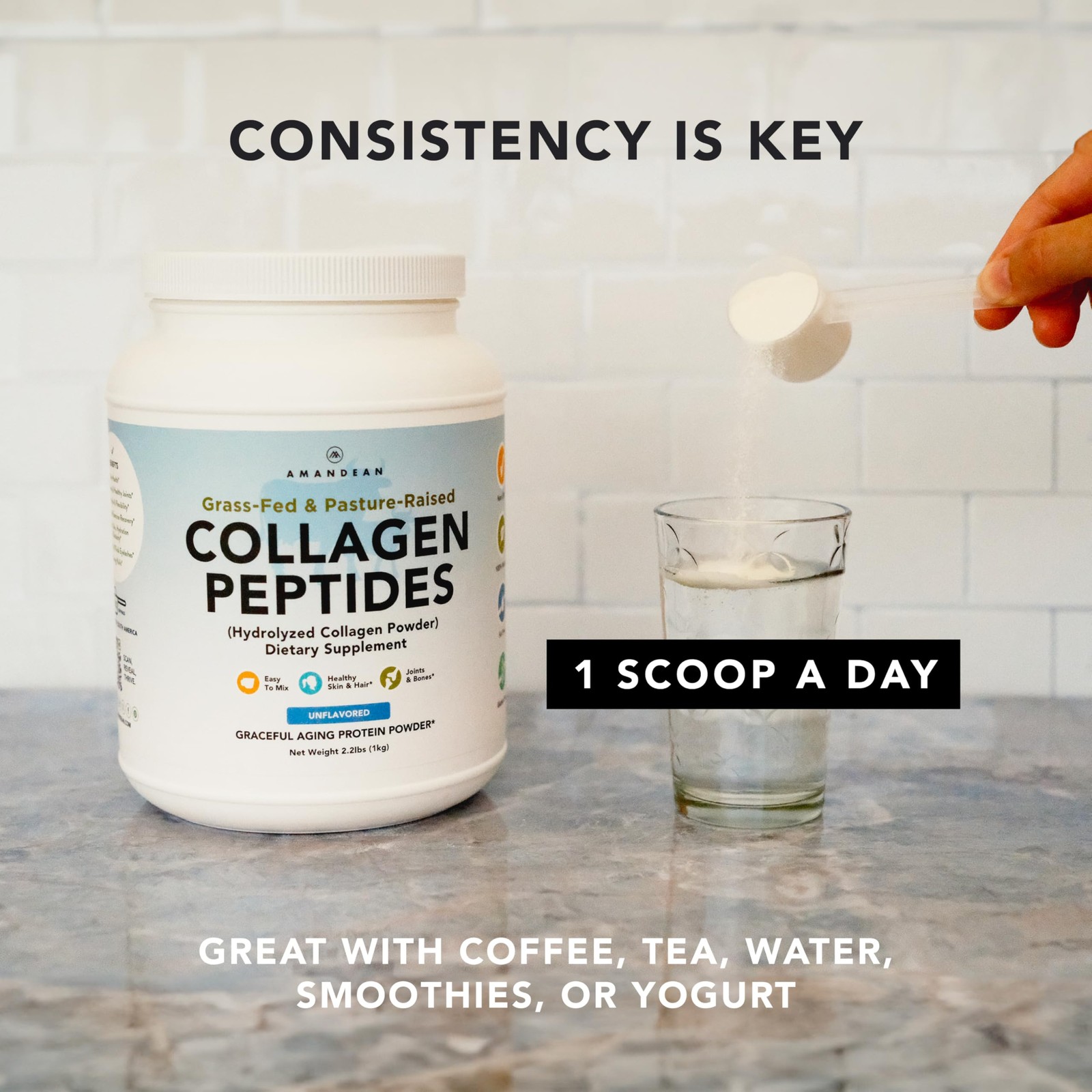 Collagen Peptides Powder (17.6oz). Grass-Fed Hydrolyzed Protein Supplement. P…