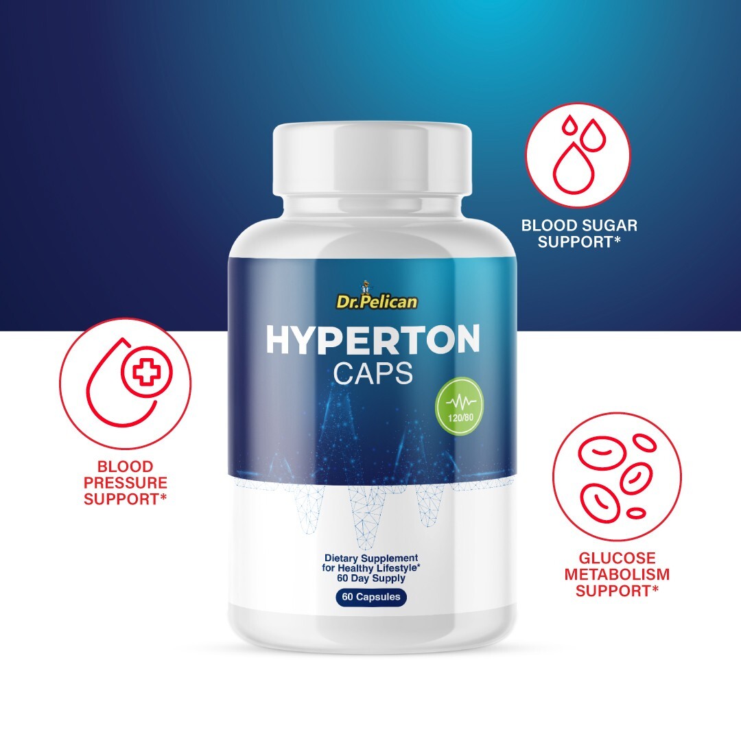 Hyperton Caps- Cardiovascular Health, Blood Pressure & Sugar Support- 3 Bottles