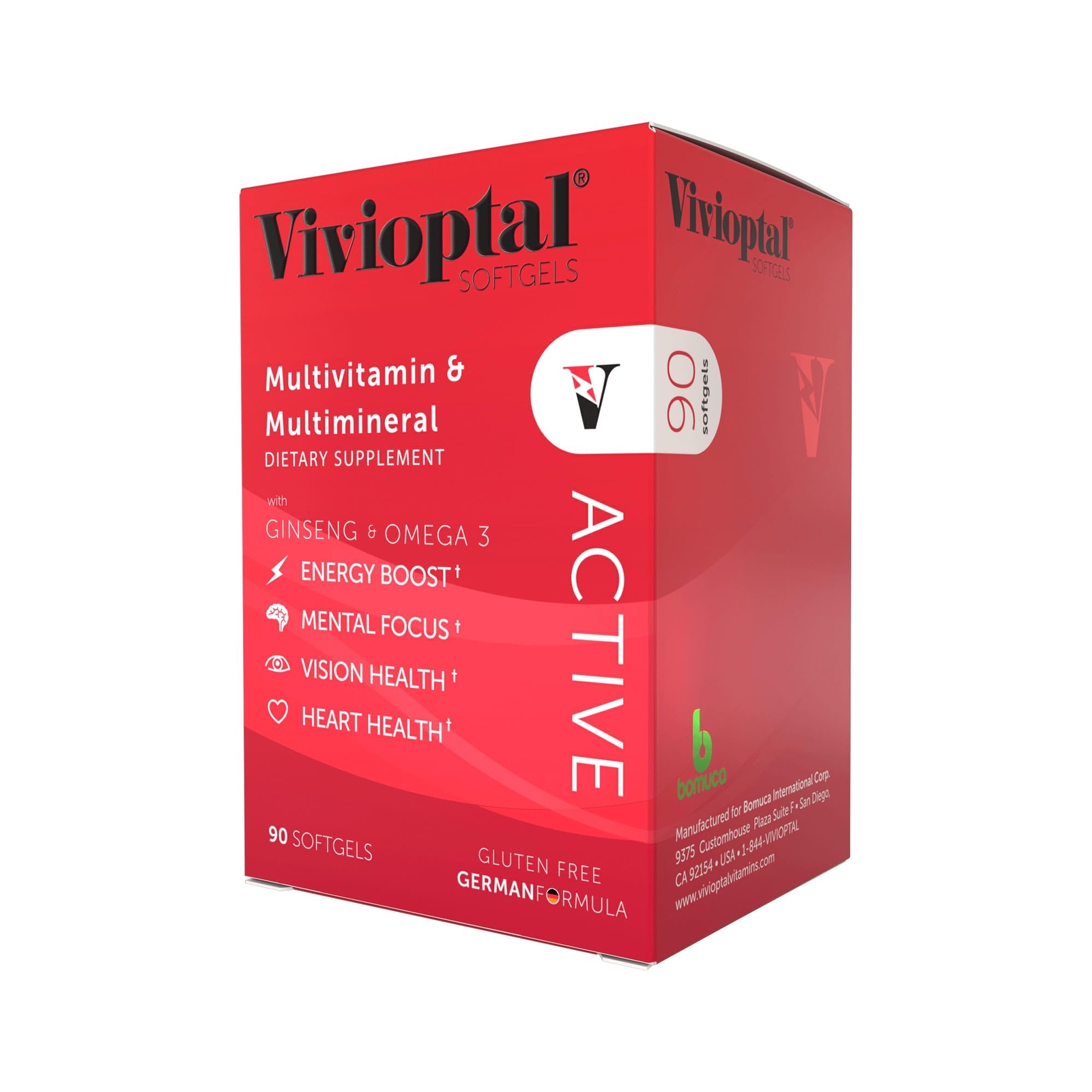Vivioptal Active 90 Softgels Ginseng & Omega 3 Multivitamin & Multimineral Gl…