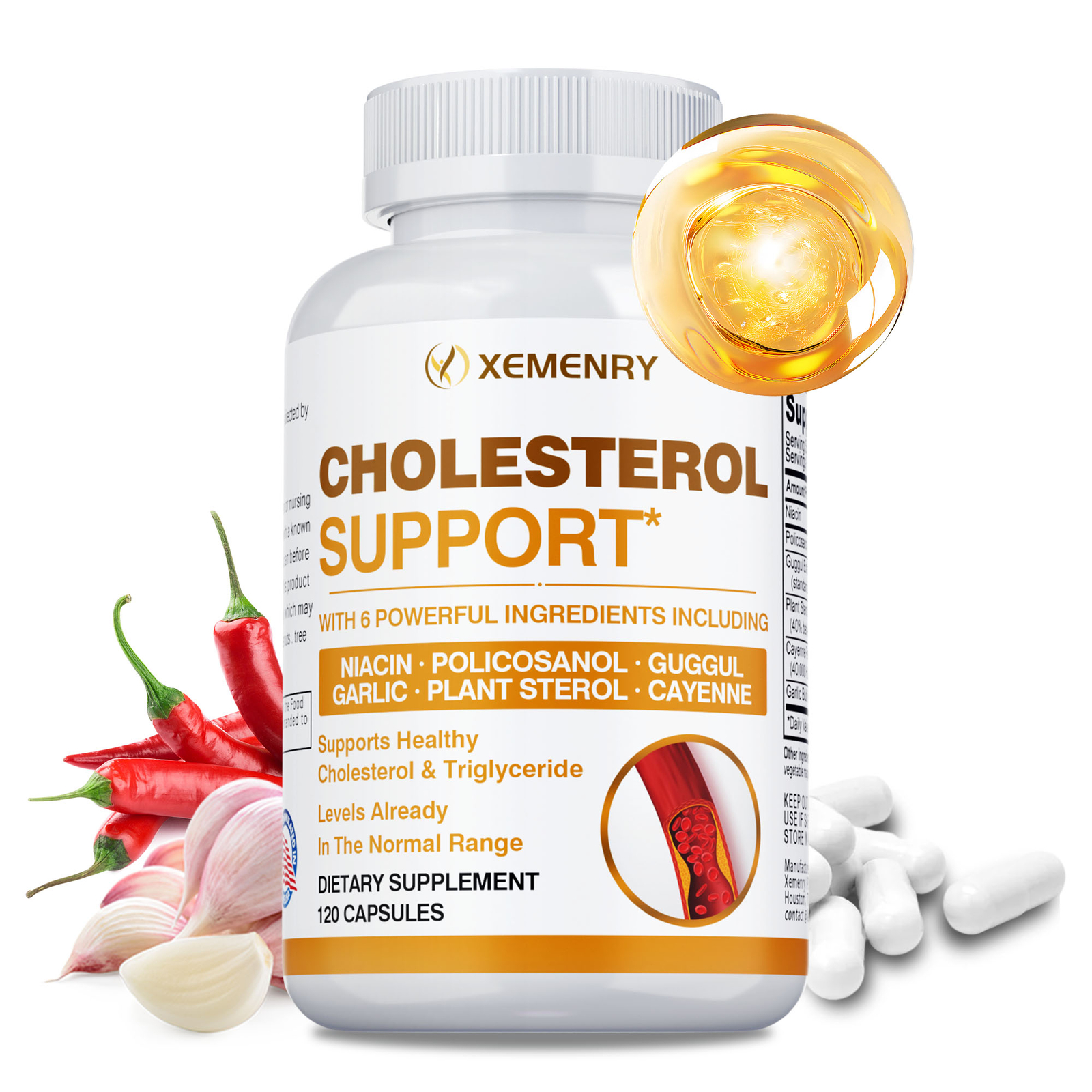 Cholesterol Support 660mg – Heart & Cardiovascular Health – Plant Sterol, Garlic