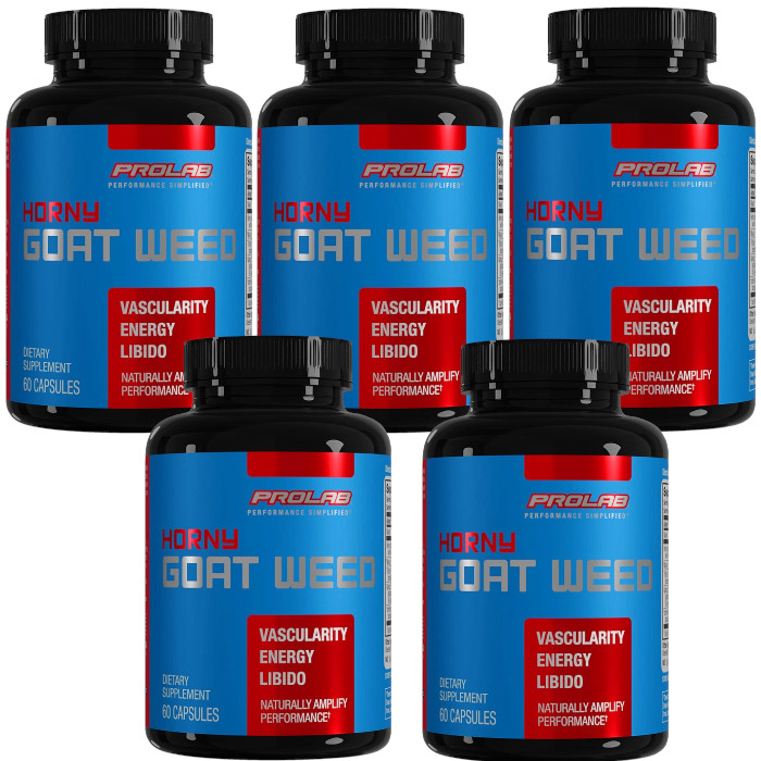 ProLab Nutrition Horny Goat Weed 60 Caps Each (Pack of 5)