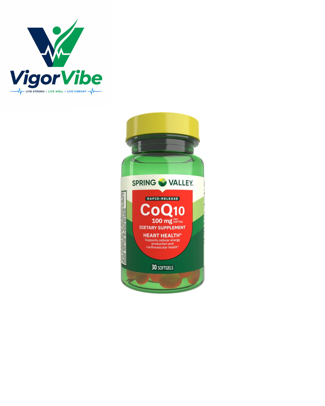 Spring Valley Rapid-Release CoQ10 Dietary Supplement, 100 mg, 30 Count