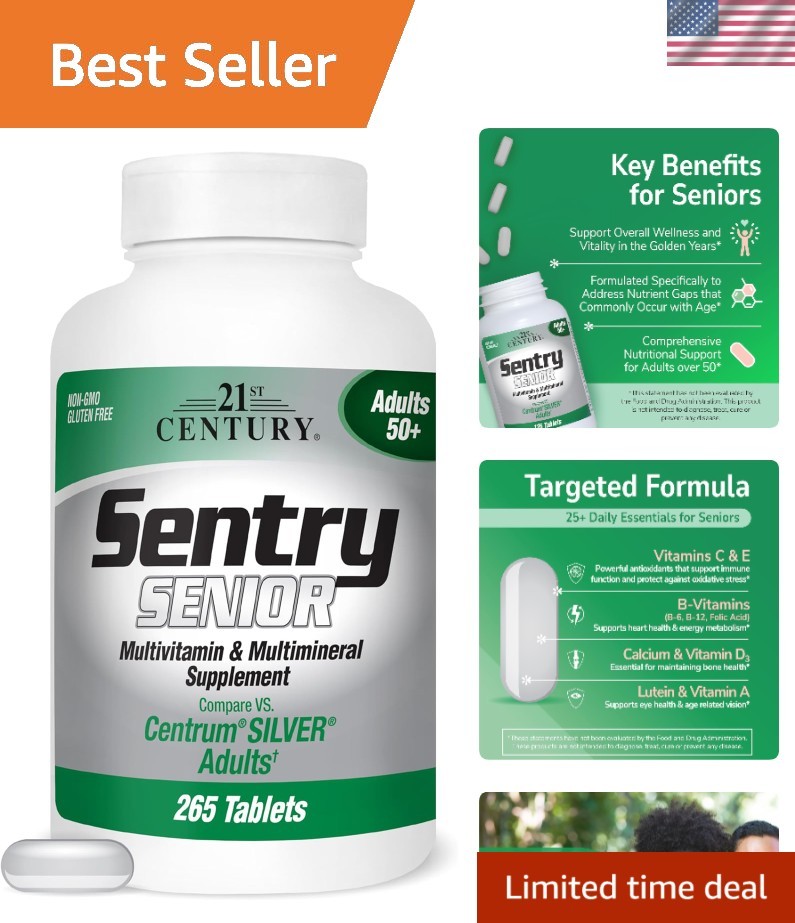 265 Count Sentry Senior Tablets with Adrenal Extract for Vitality and Wellness
