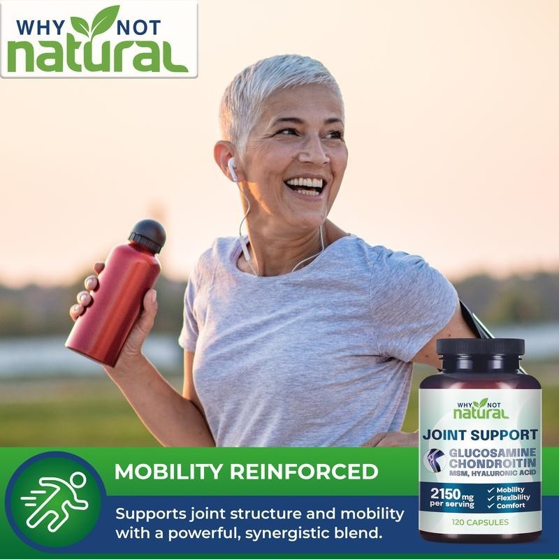 Glucosamine Chondroitin MSM Bamboo Silica Joint Bone Health Support 120ct