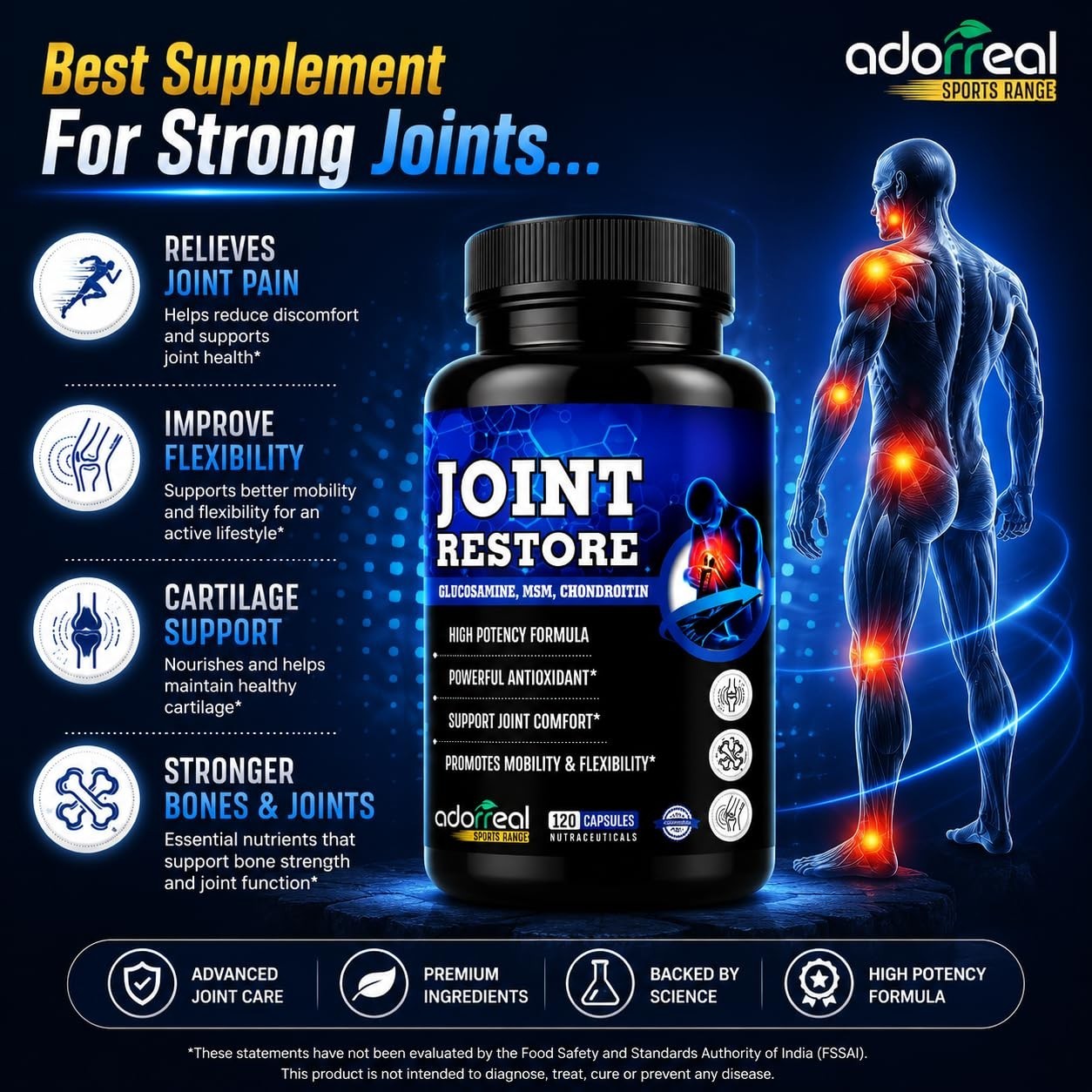 5 Pack A.dorreal Joint Restore 120 Capsules