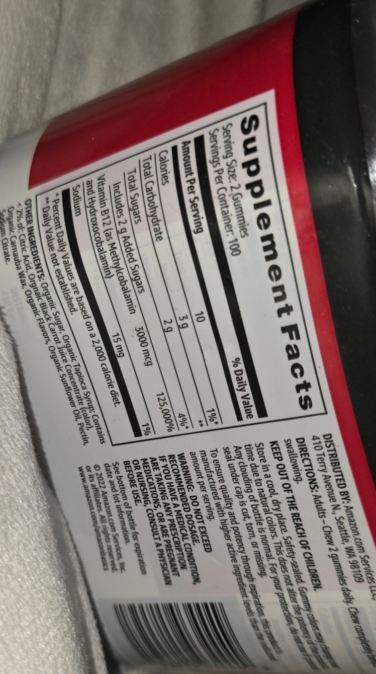 6x Amazon Basics Vitamin B12 3000 mcg Energy 200 Ct Ea Exp 09/26
