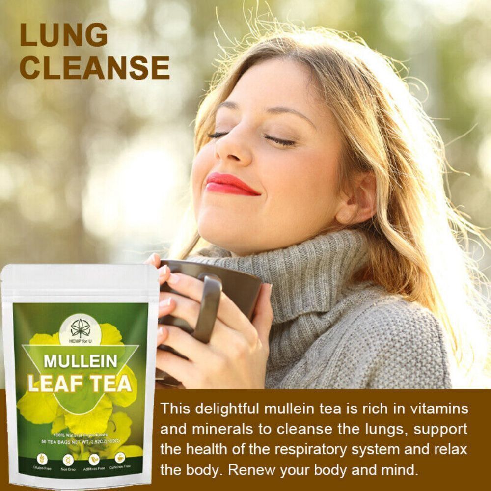 100Packs Mullein Leaf Tea Bags – Lung Cleanse Detox Herbal Enhance Immunity USA
