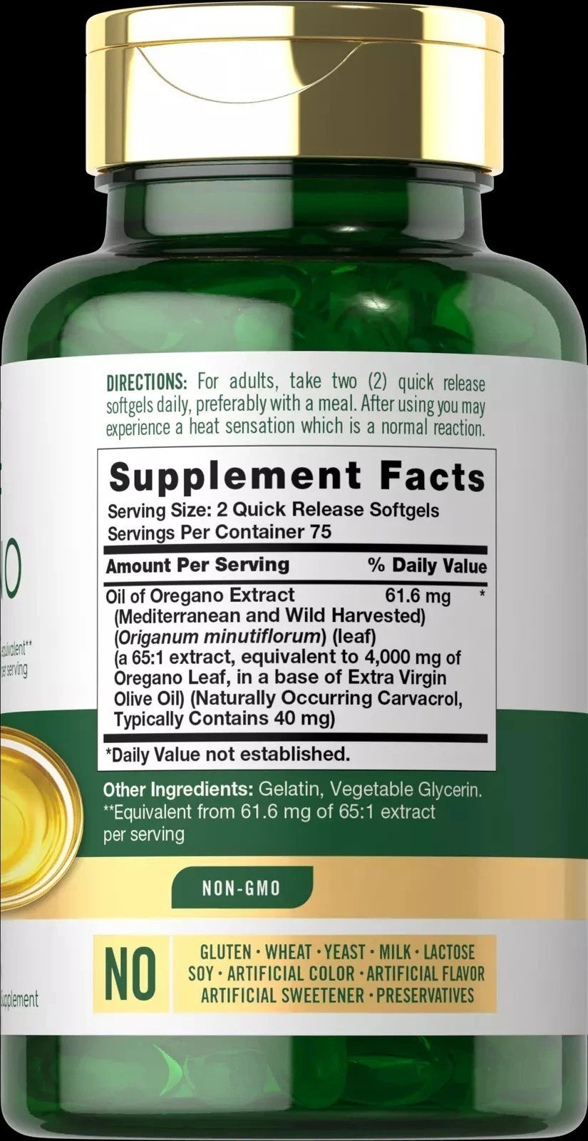 Oregano Oil 4000 mg 150 Softgel Capsules | Contains Carvacrol | by Carlyle