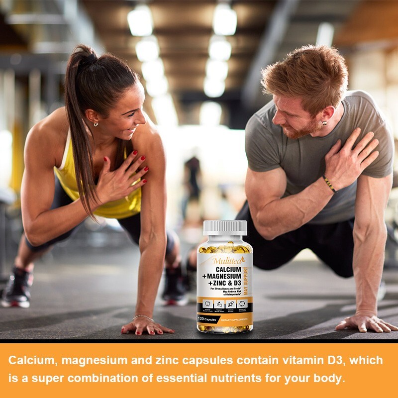 Magnesium Zinc Vitamin D3 Calcium 1000MG Complex (60/120 Caps)-High Absorption