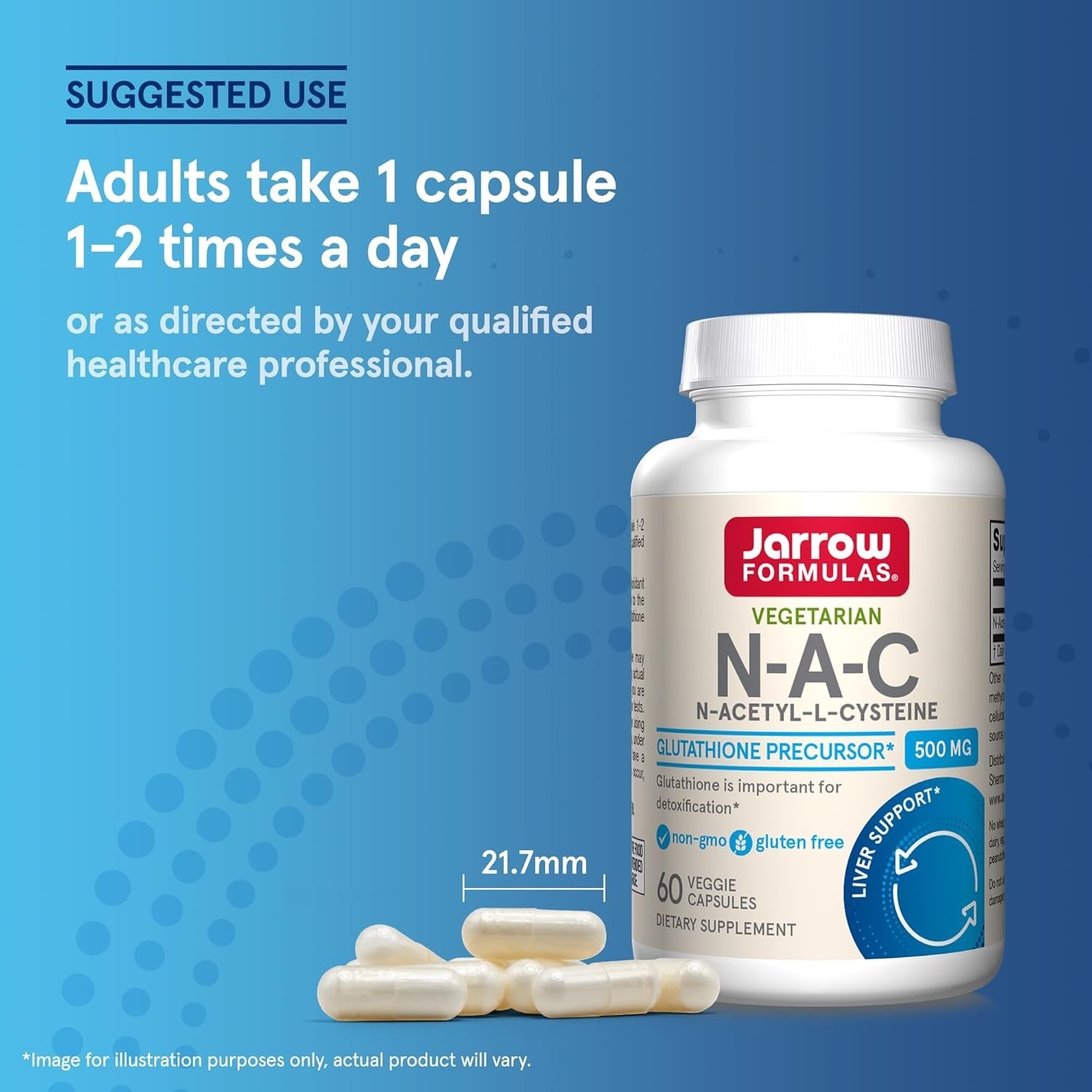 N-A-C 500 mg – Antioxidant Supplement for Healthy Liver Function, 60 Count
