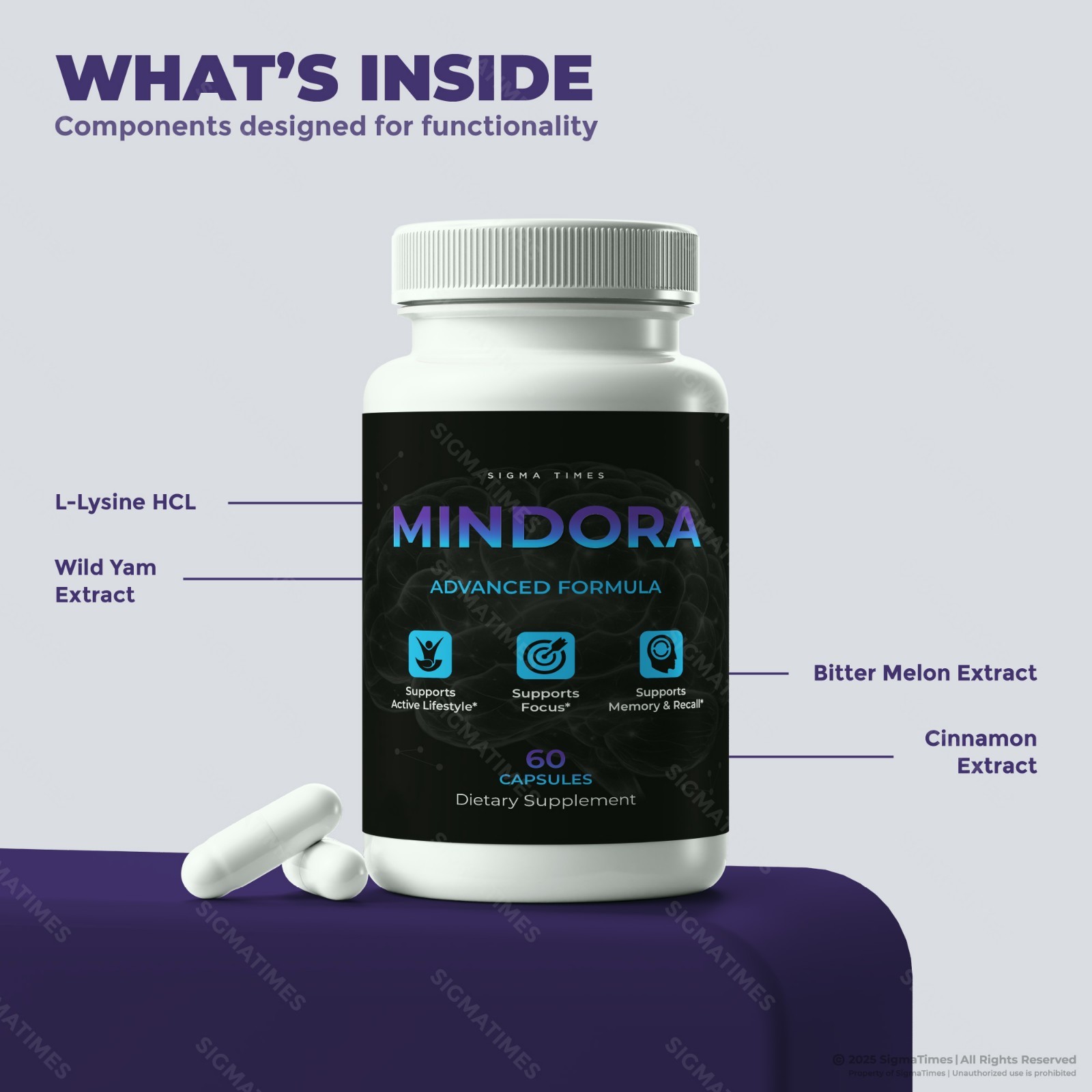 Mindora Capsules, Advanced Formula, Brain Health & Memory Support – 3 Pack
