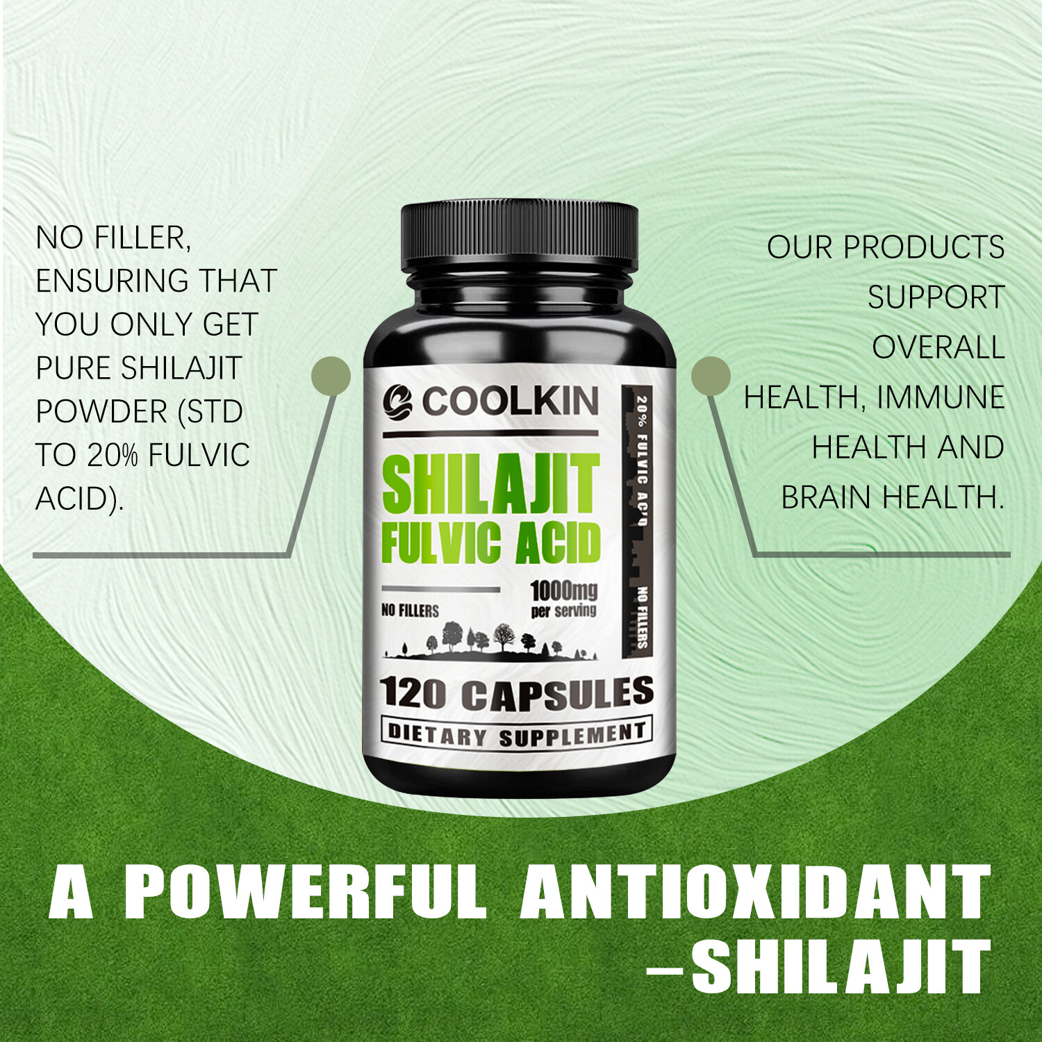 Shilajit Fulvic Acid 1000mg – Antioxidant, Energy Support Improve Endurance