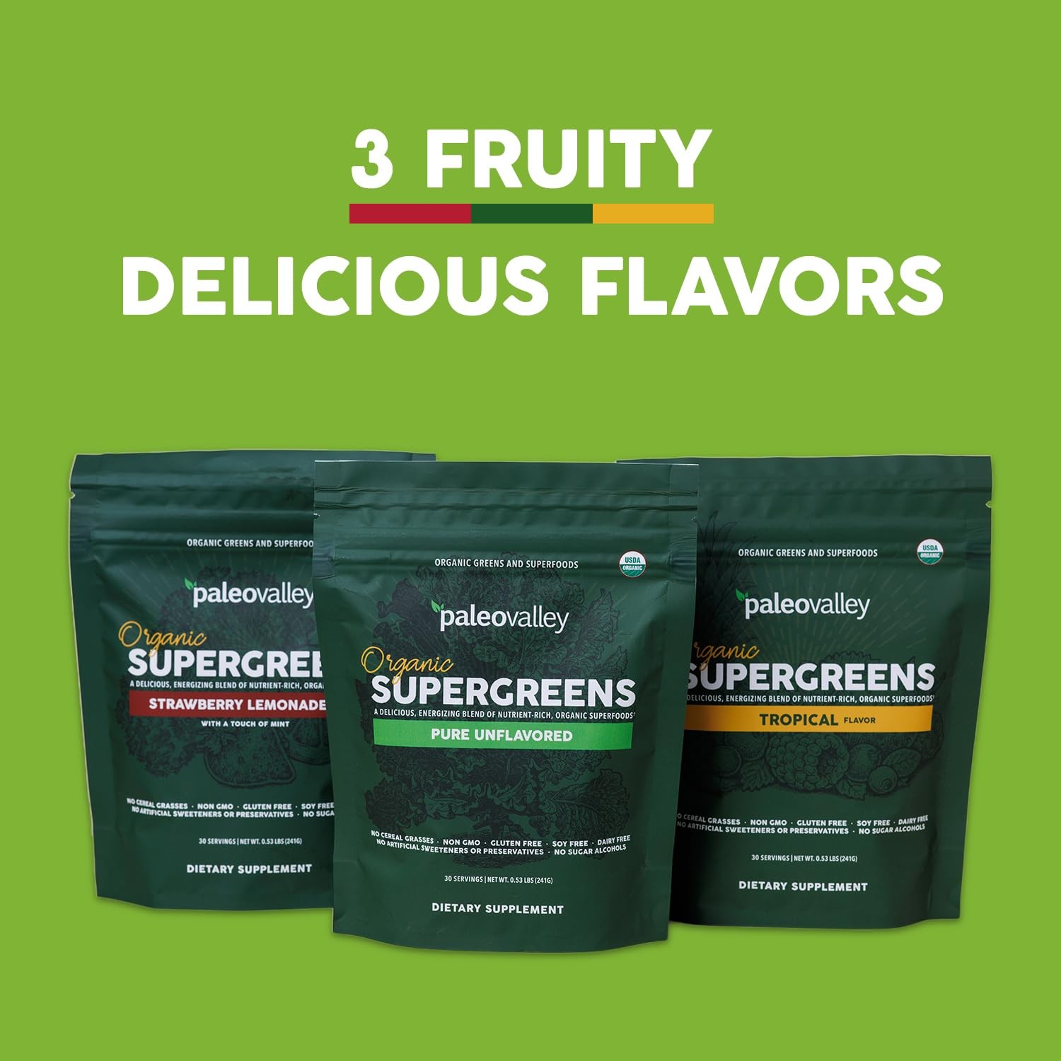 Organic Supergreens – Organic Greens Powder Superfood for Immune Support – Pa…