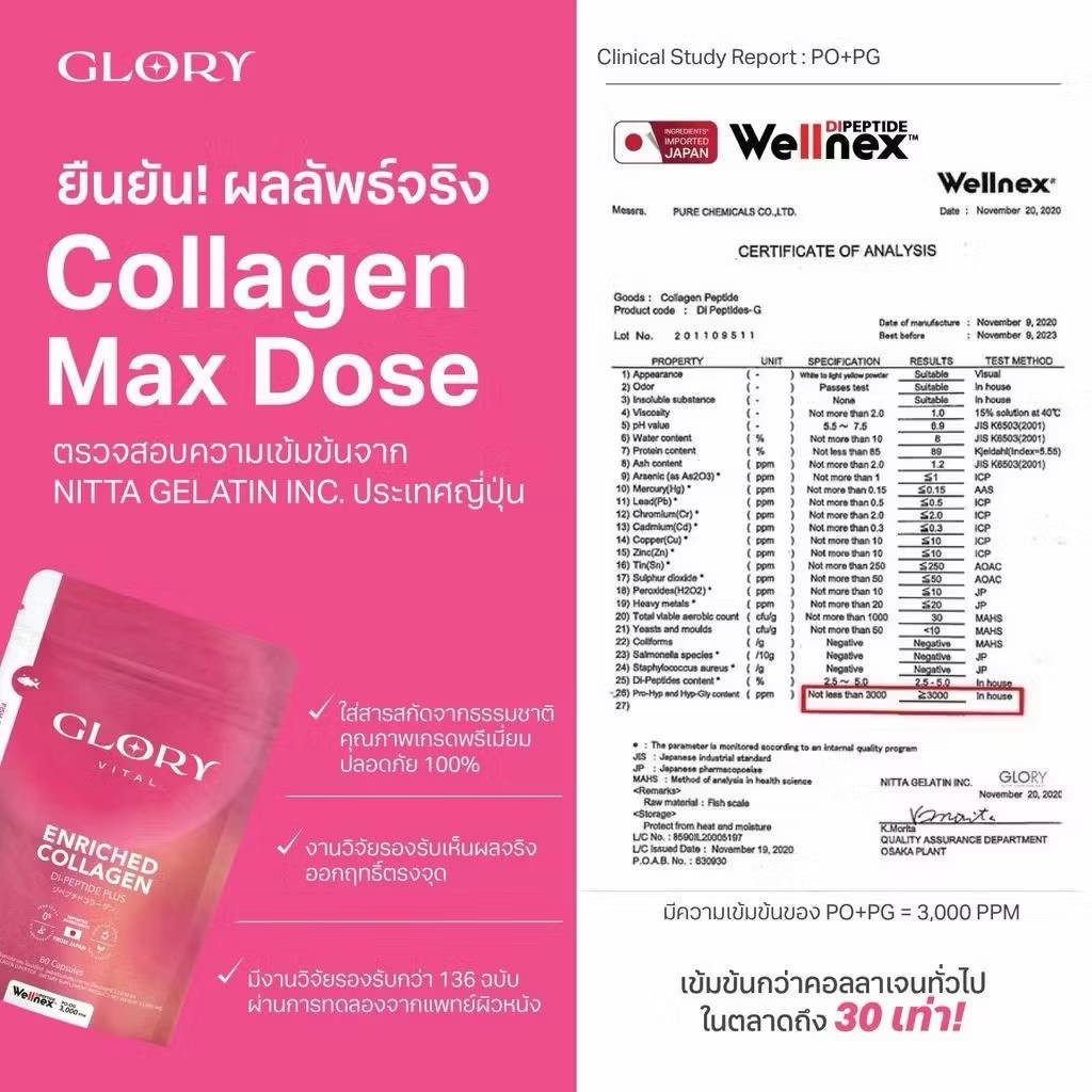 4X Glory Collagen Di Peptide + Tomato Vitamin C Radiance Healthy Skin