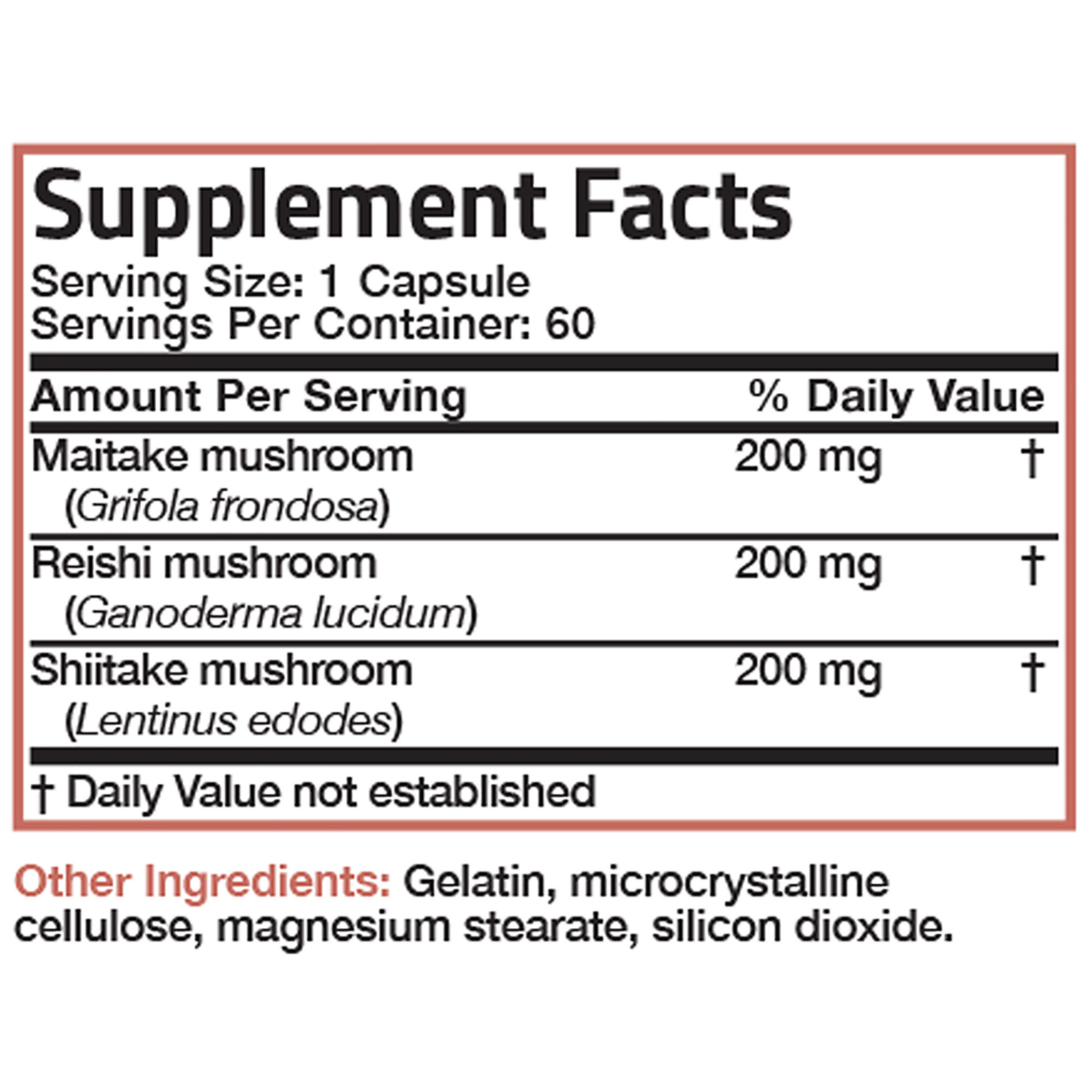 Bronson Mushroom Complex, Maitake-Reishi-Shitake 600mg, 60 Capsules