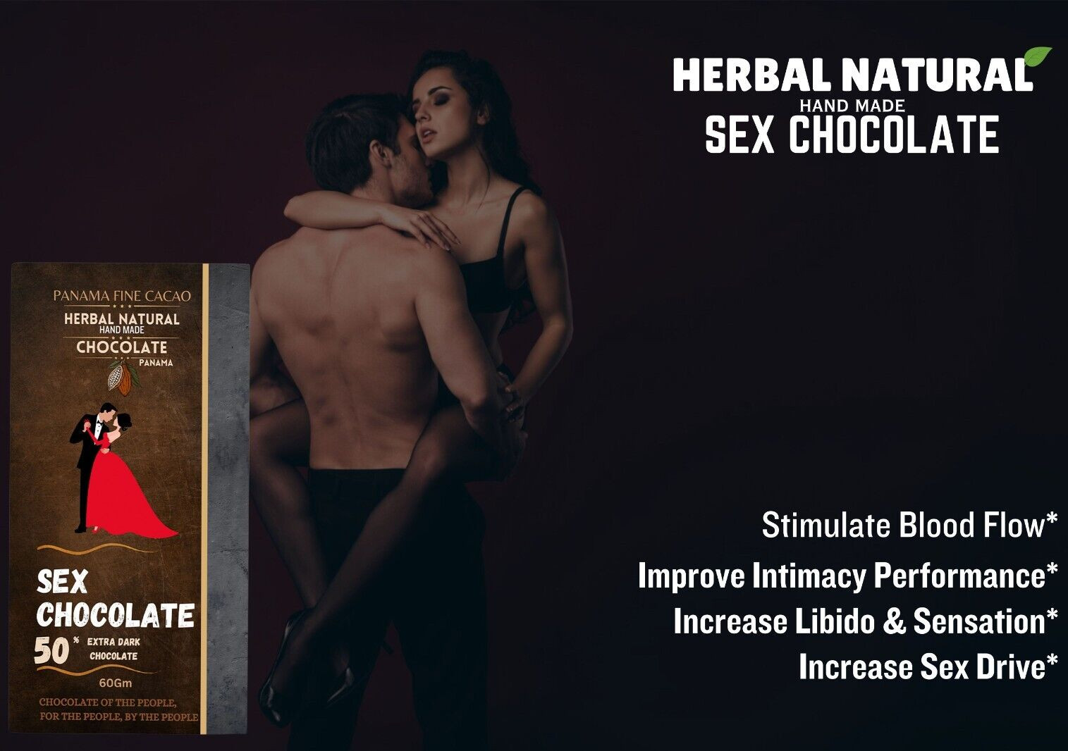 Extra Dark Chocolate Sexual Perform For Men Women 60g FS buy 1 get 1 free#