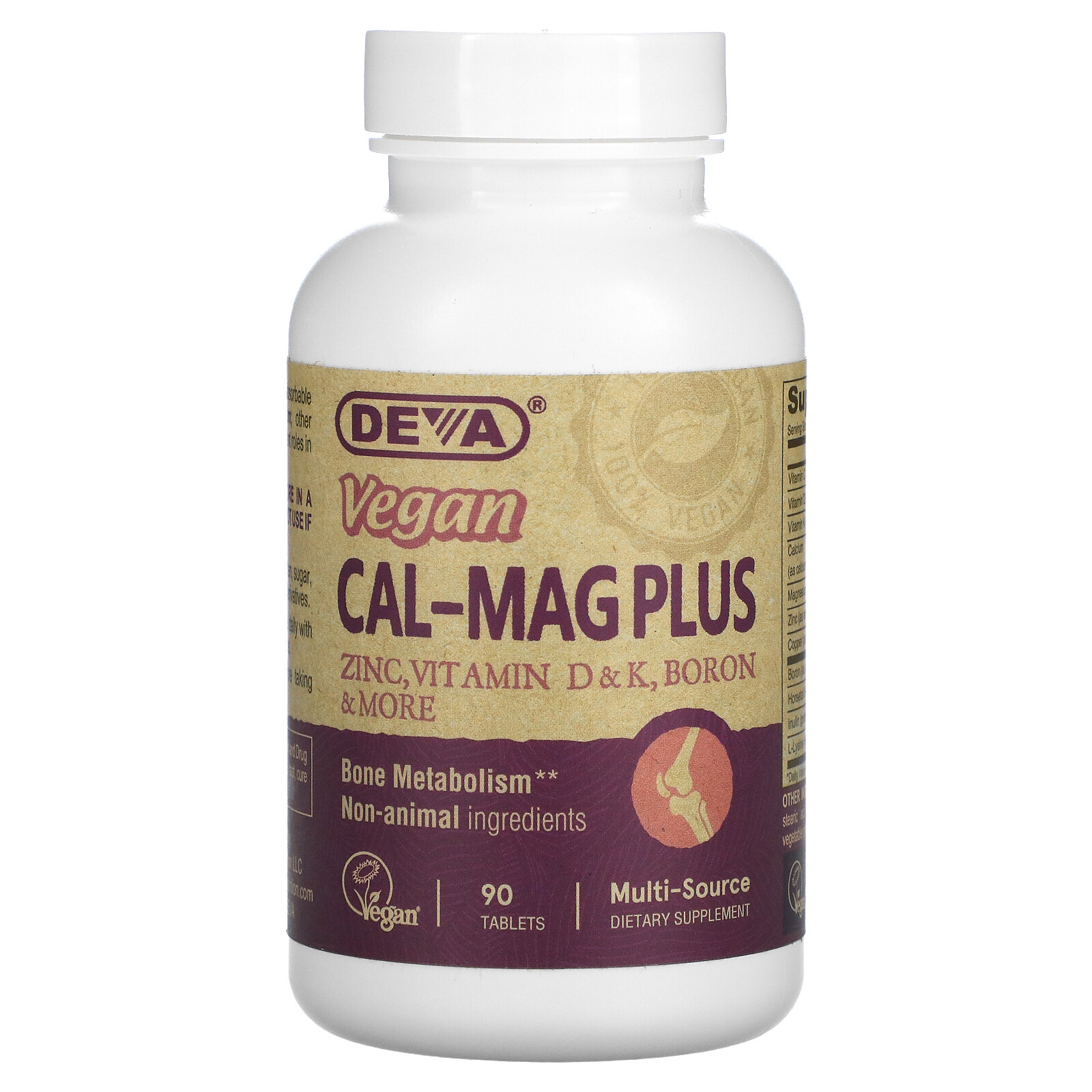 Vegan Cal-Mag Plus, 90 Tablets