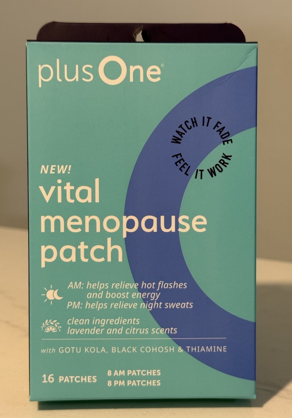 PlusOne Vital Menopause Patch 16 Count Hot Flash Relief AM PM New Sealed