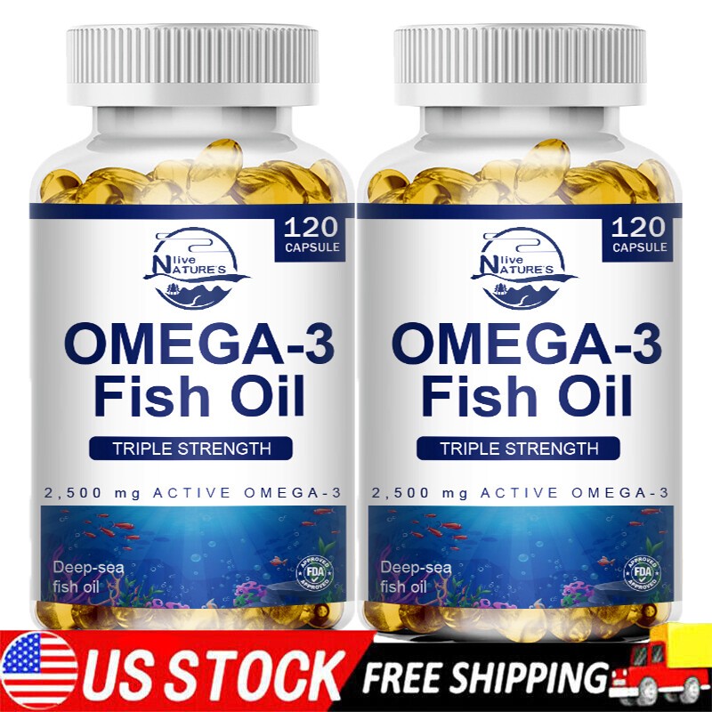 3x Strength EPA & DHA Omega 3 Fish Oil 3600mg,Highest Potency,1-4 Packs Caps