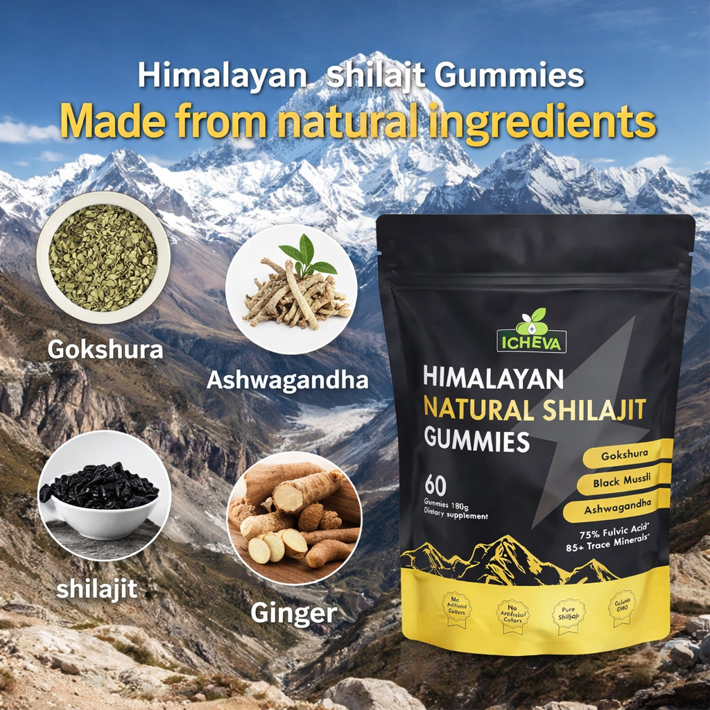 Himalayan Natural Shilajit Gummies 60ct | 85+ Minerals |75% Fulvic Acid