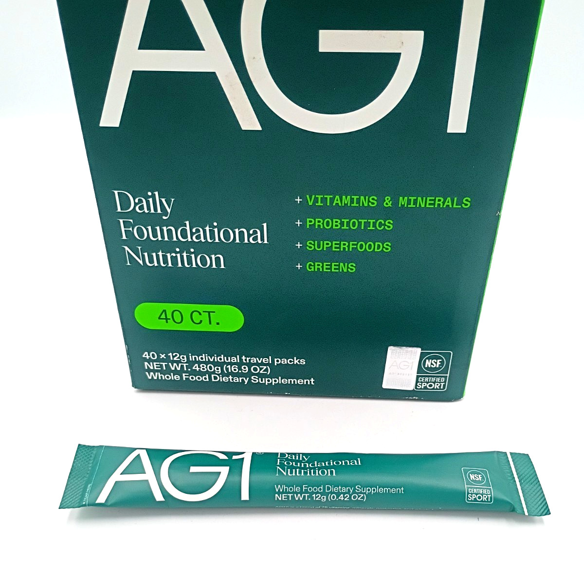 Athletic Greens AG1 40ct Daily Foundational Nutrition 40x12g Pks Exp 6/26 *READ
