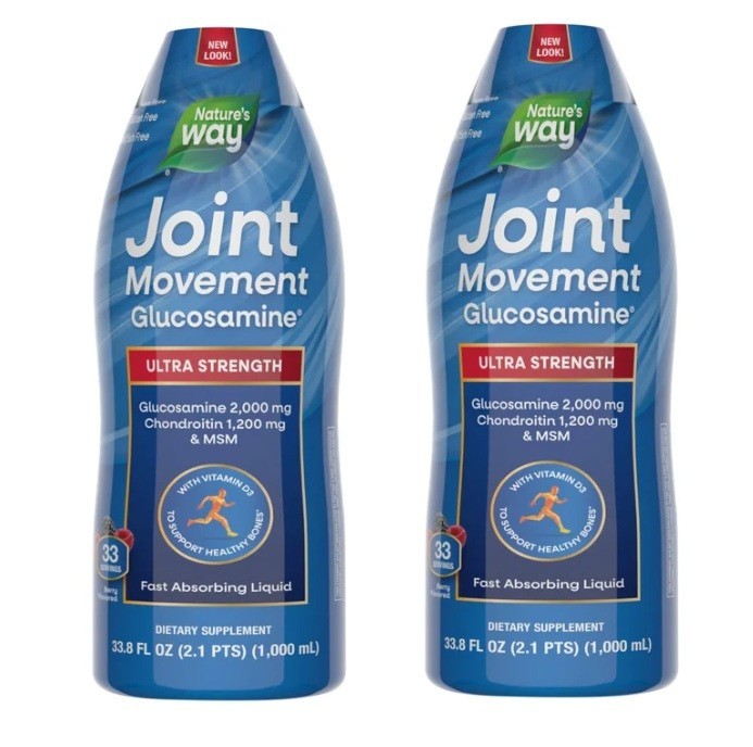 2 Pk -Nature’s Way Joint Movement Glucosamine Extra-Strength Liquid 33.8 fl. oz