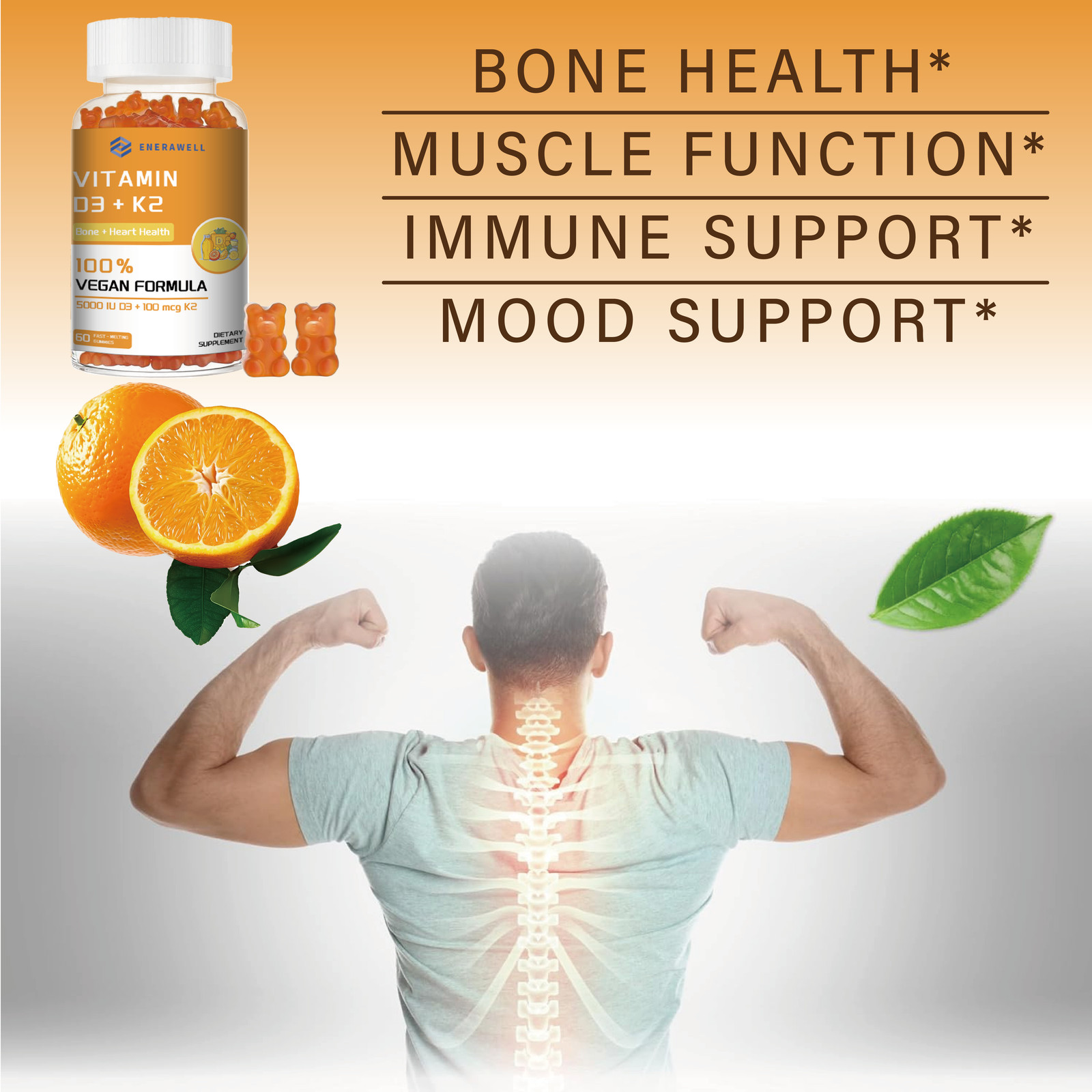 Vitamin K2 D3 Vitamin Supplement with BioPerine, Boost Immunity & Heart Health
