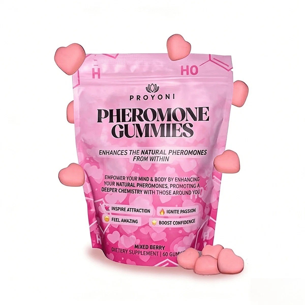 ProYoni Pheromone Gummies, Mixed Berry, Natural Pheromone Support for Women**