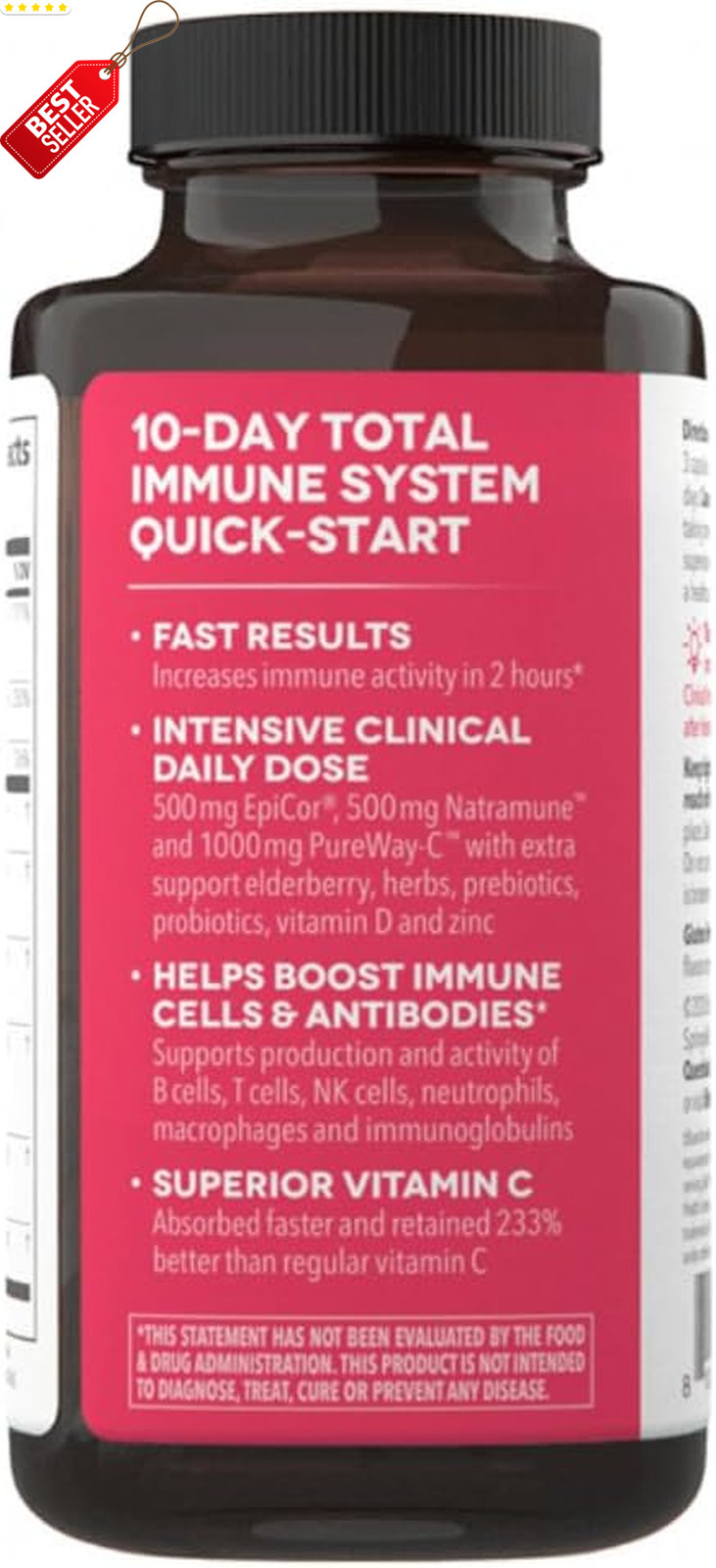 Clinical Immunity Quick-Start Elderberry Probiotics Immune Support 60 Caps US