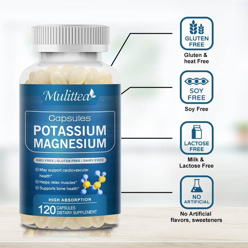 Potassium Magnesium Pills Helps Sleep,Immune Booster,Bone& Muscle Health Caps