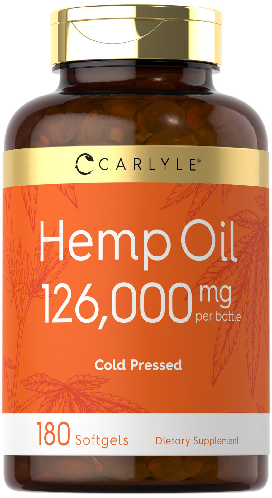 Hemp Oil Capsules | 126,000 mg Per Bottle | 180 Softgels | by Carlyle