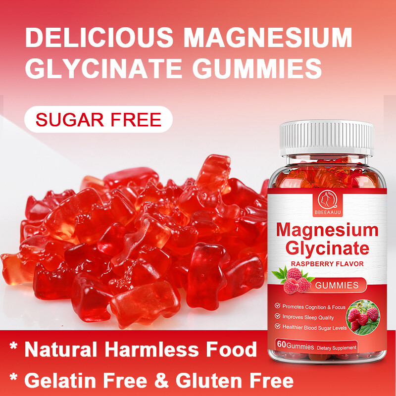 500mg Magnesium Glycinate Gummies Improve Sleep Promotes Cognition & Focus 60pcs