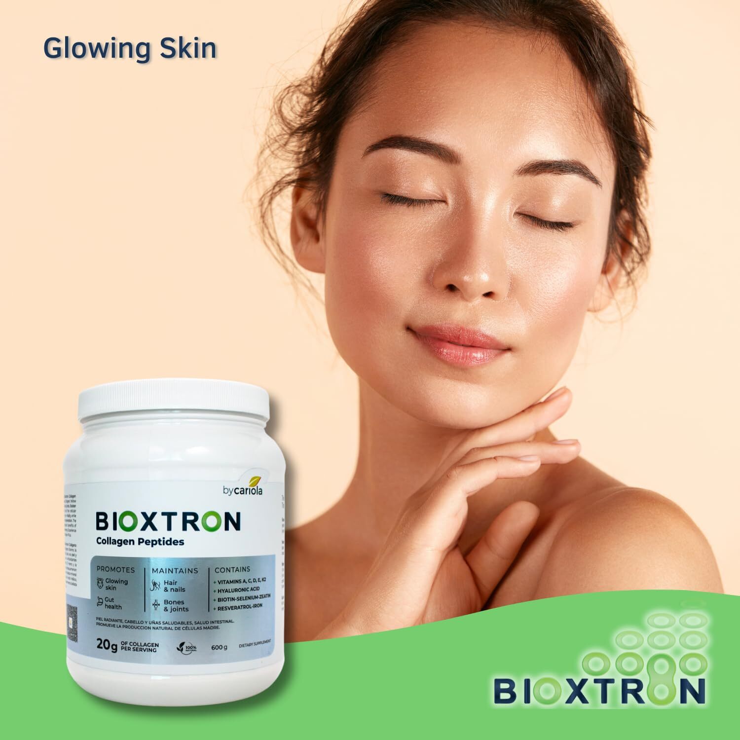 Bioxtron Collagen Peptides Powder – Skin Support Hair & Nails Support – Stem …