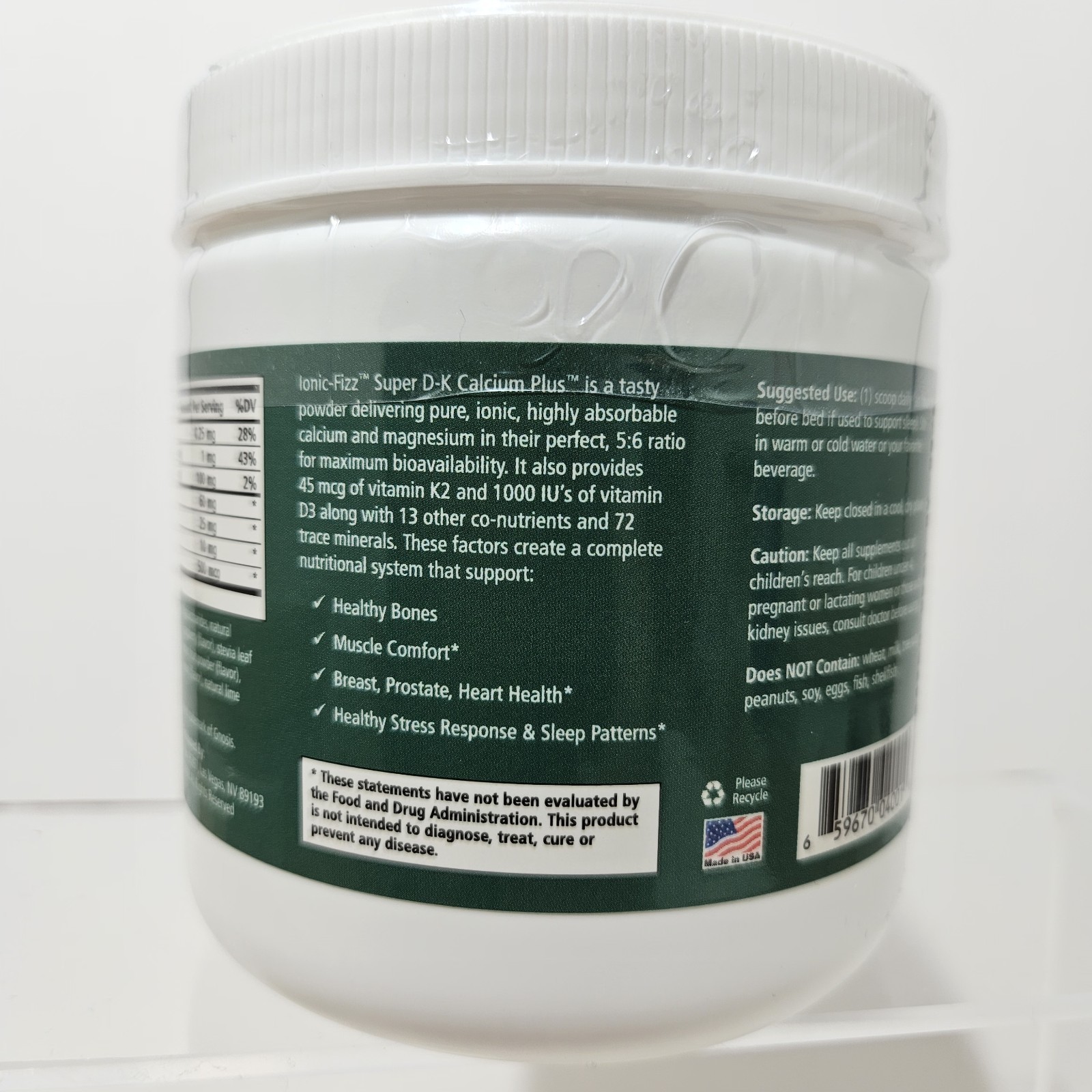 lonic-Fizz Super D-K Calcium Plus Raspberry Lemonade 7.41 oz (210 g) Exp 08/27