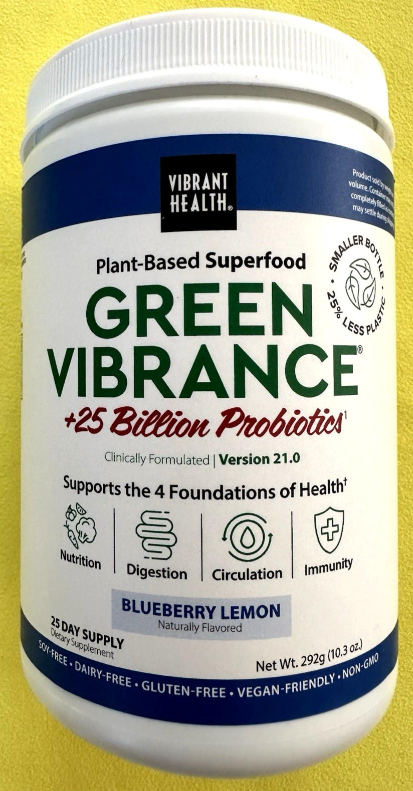NIB FACTORY SEALED MEN WOMEN VIBRANT HEALTH GREEN SUPERFOOD BLUEBERRY LEMON 2027