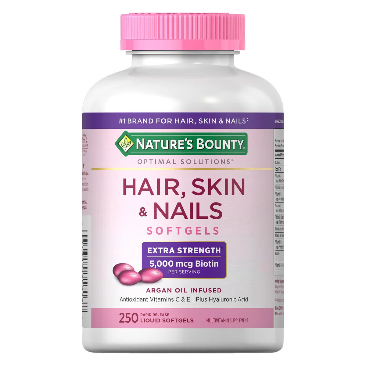 Nature’s Bounty HAIR SKIN and NAILS 250 Softgels Multivitamin 5000 mcg Biotin