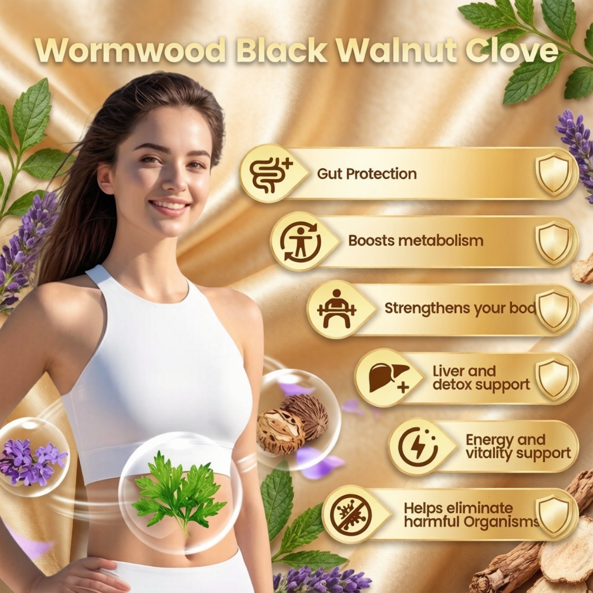 Vivonu 18-in-1 Wormwood Black Walnut Clove Gut Detox Softgels 240 Count